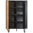 VITRINE  in furniert Eiche Schwarz, Eichefarben - Eichefarben/Schwarz, Trend, Glas/Holz (91,5/136/40cm) - Xora