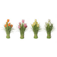 Iarbă Decorativă - roz aprins/galben, Lifestyle, plastic/metal (40cm)