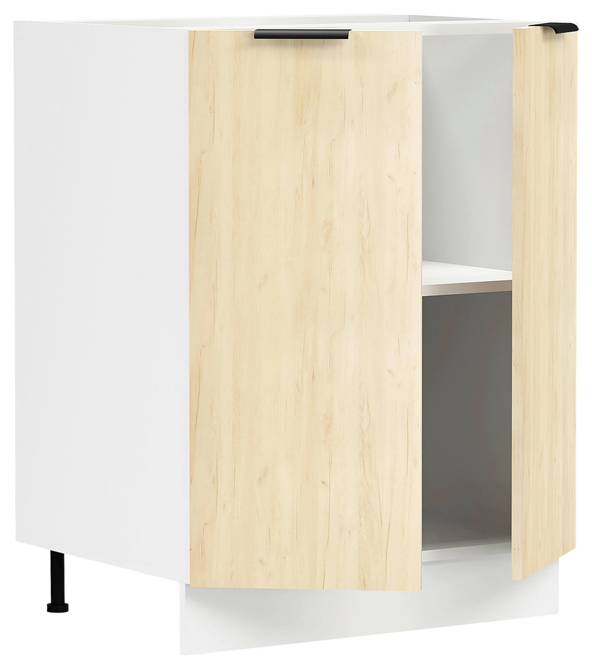 KÜCHENUNTERSCHRANK 60/82/46 cm  in Weiss, Honigeiche  - Honigeiche/Weiss, Trend, Holzwerkstoff/Kunststoff (60/82/46cm) - MID.YOU