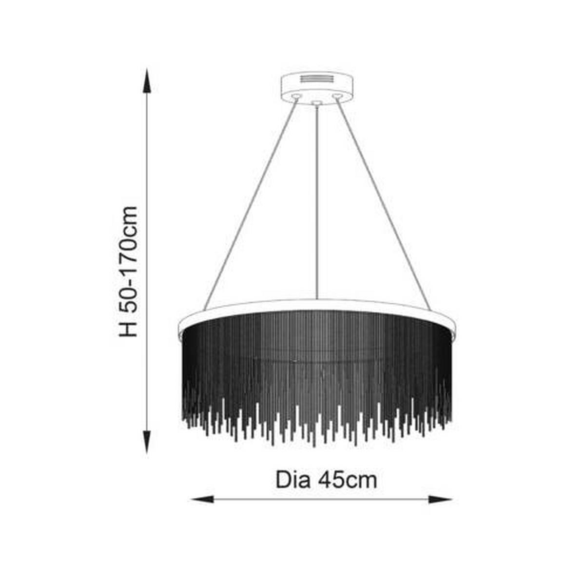 LED-HÄNGELEUCHTE 45/170 cm  - Silberfarben/Messingfarben, Design, Metall (45/170cm) - ENDON