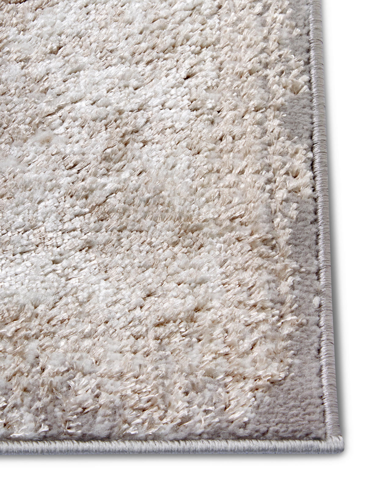 VINTAGE-TEPPICH 67/120 cm Shine Creme, Silberfarben  - Silberfarben/Creme, Design, Kunststoff (67/120cm)