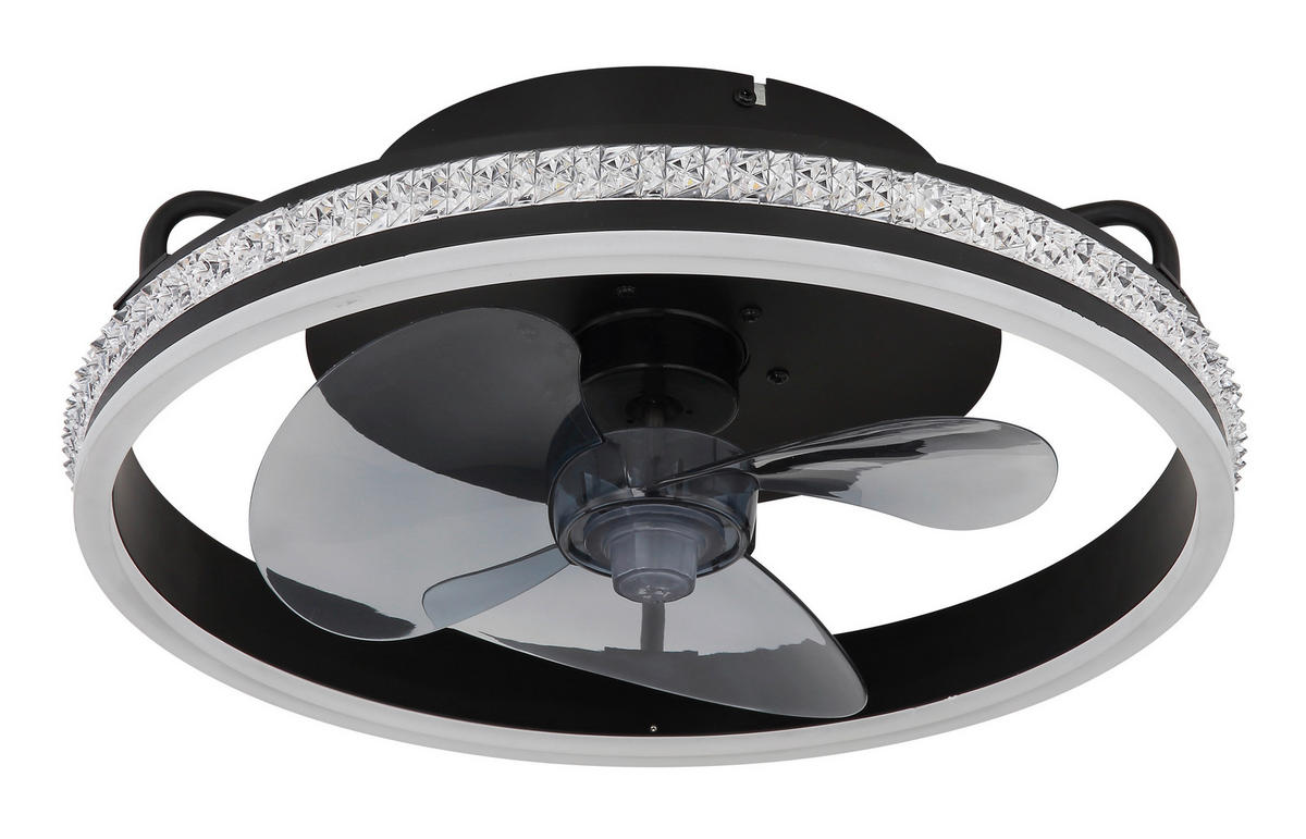 VENTILATOR STROPNI  prozirno, crna   siva   - siva/prozirno, Design, metal/plastika (40/14,5cm) - Globo