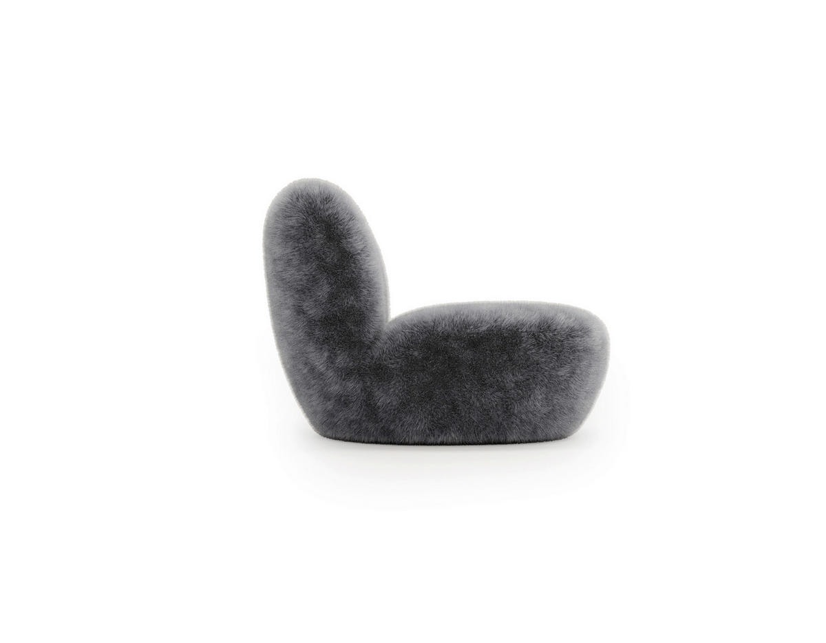 SESSEL Teddystoff Dunkelgrau  - Dunkelgrau/Schwarz, Design, Holz/Textil (76/70/70cm) - Livetastic