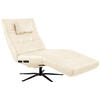 RELAXLIEGE in Echtleder Creme  - Creme/Schwarz, MODERN, Leder/Metall (82/53-115/156-206cm) - Pure Home Comfort