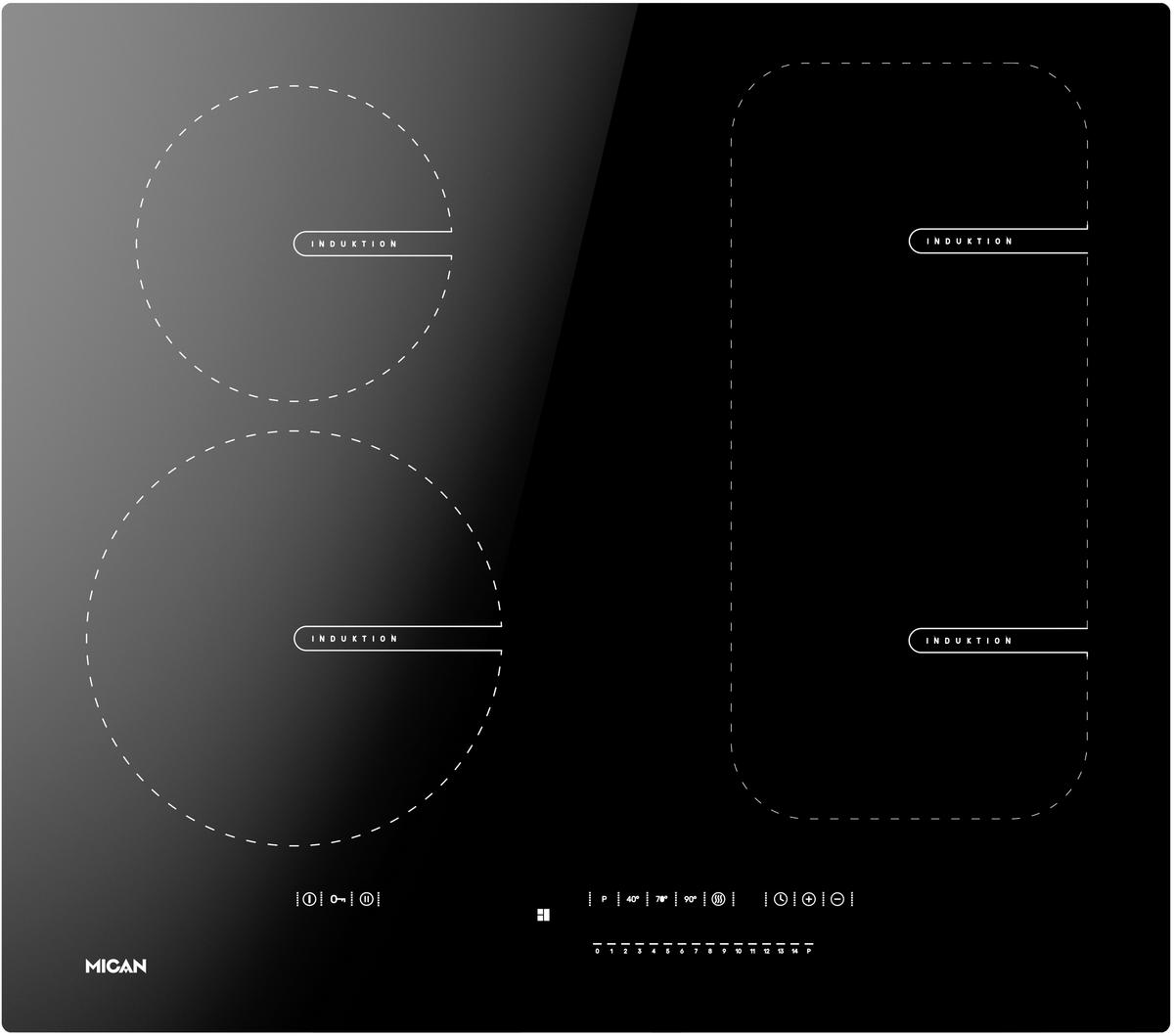 INDUKTIONSKOCHFELD 70525  - Schwarz, Basics, Glas/Metall (59,2/4,4/52,2cm) - Mican