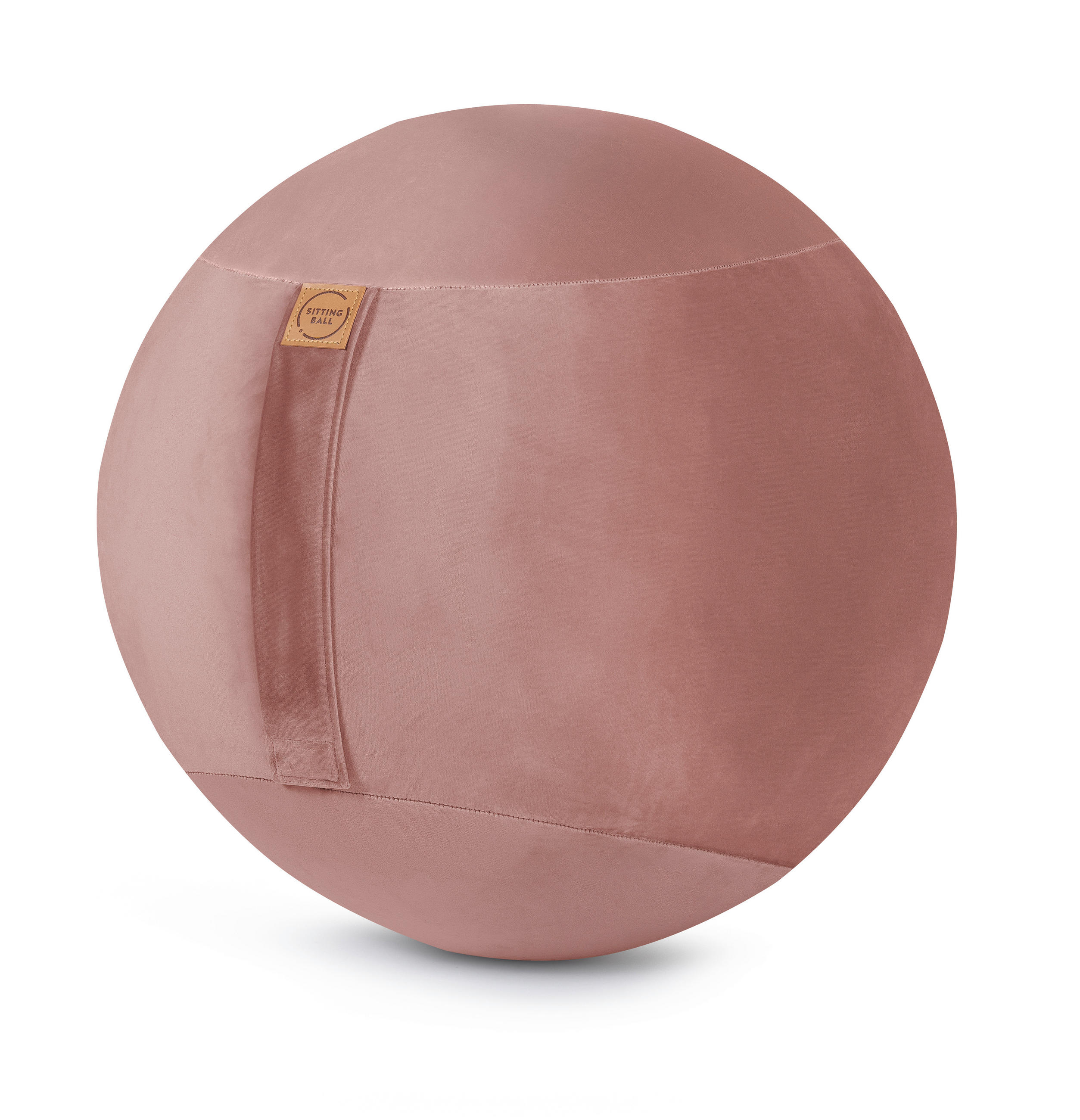 SITZBALL Samt Uni Grau 145 L  - Altrosa/Grau, Basics, Textil (65cm)