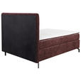BOXSPRINGBETT 140/200 cm  in Dunkelrot  - Schwarz/Dunkelrot, Design, Textil/Metall (140/200cm) - Esposa