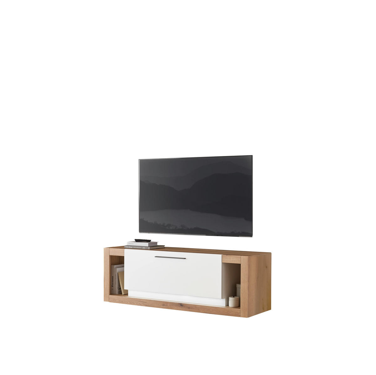 LOWBOARD  150/49/43 cm  Typenauswahl, stehend  - Eichefarben/Schwarz, Design, Holzwerkstoff/Metall (150/49/43cm) - MID.YOU