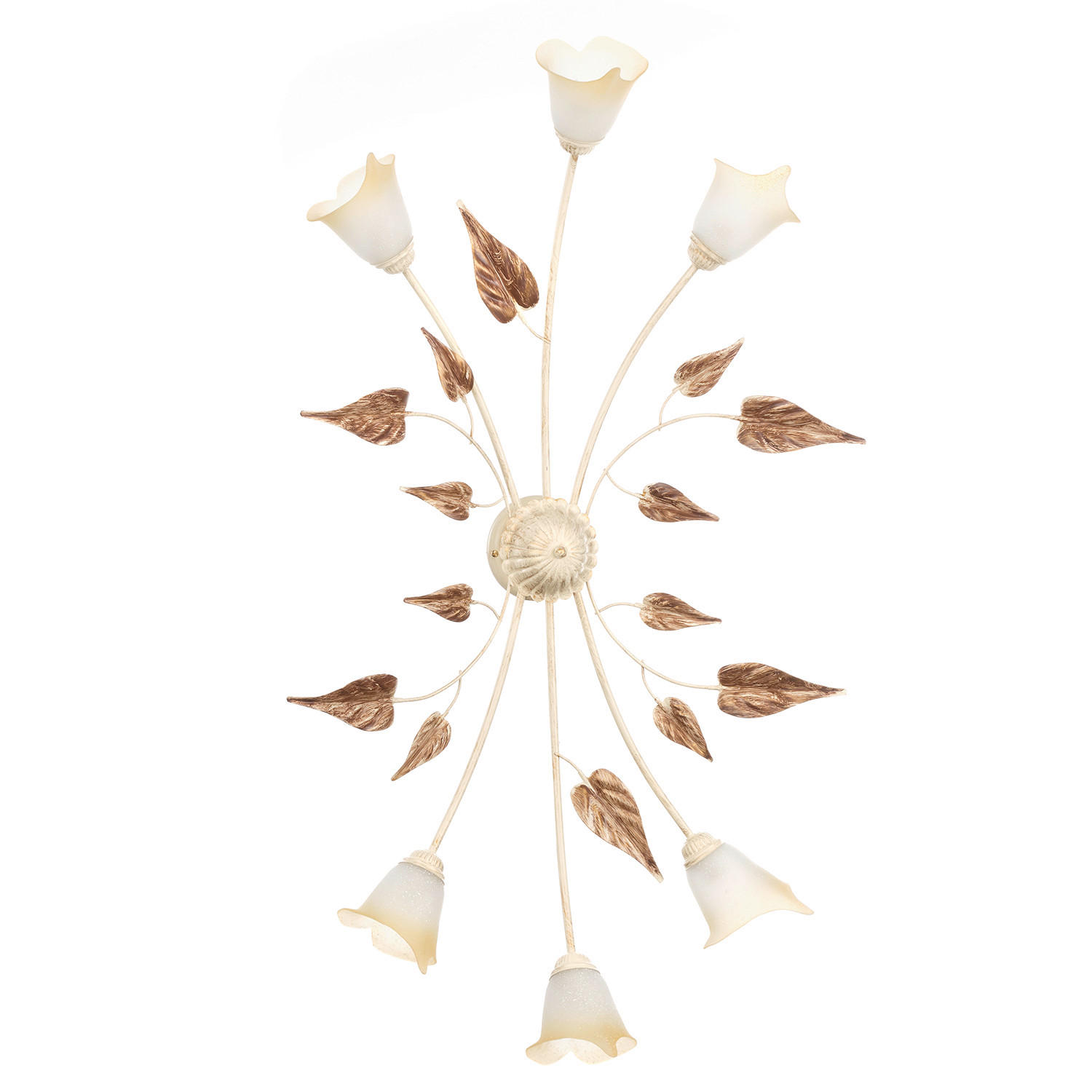 XXXLutz Deckenleuchte Weiß, Beige 40x125x65 cm