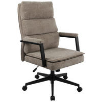 CHEFSESSEL Webstoff Beige  - Beige/Schwarz, MODERN, Kunststoff/Textil (58/110-120/62cm) - MID.YOU