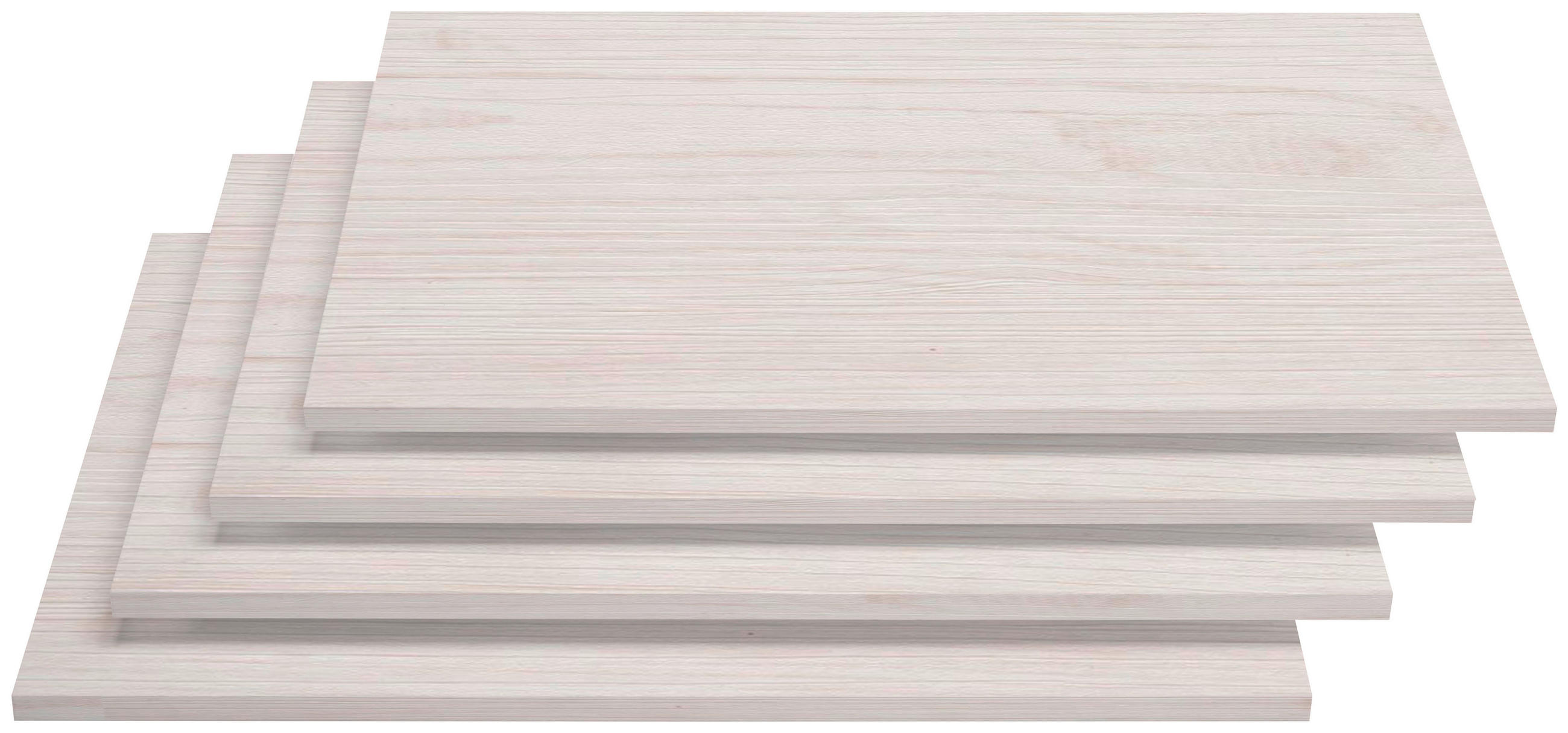 EINLEGEBODENSET 48/2,2/55 cm 4-teilig Weiß  - Weiß, Basics, Holzwerkstoff (48/2,2/55cm) - SetOne by Musterring