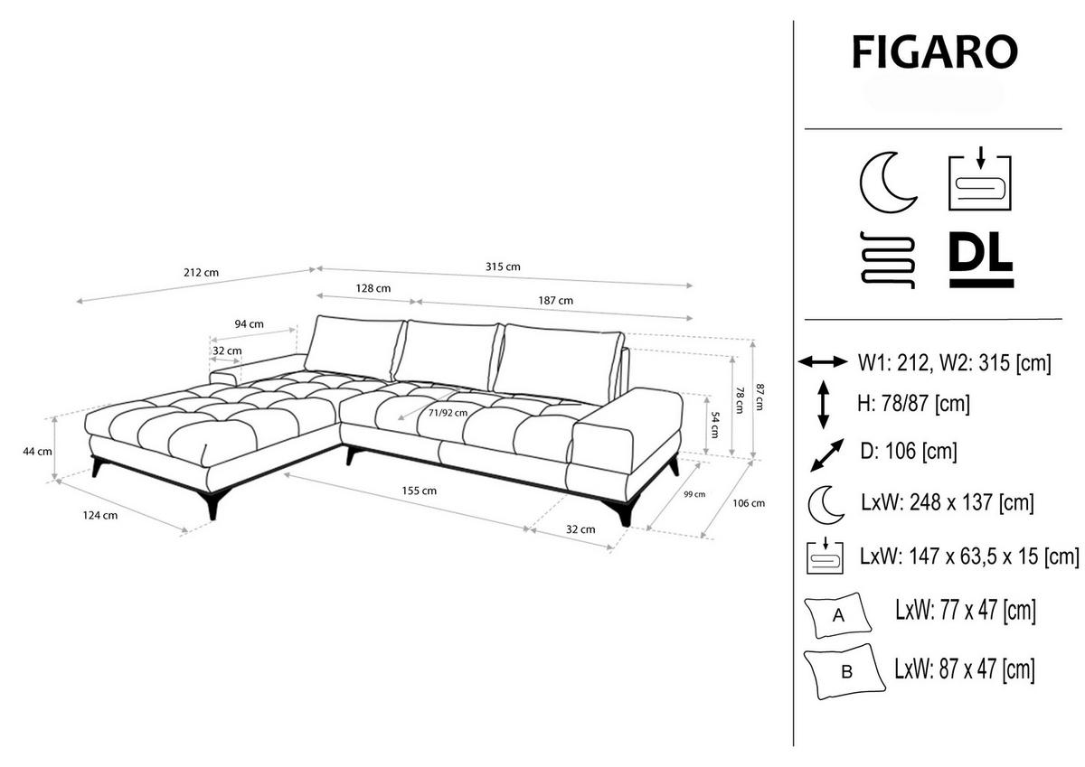 ECKSOFA  in Webstoff Greige  - Greige/Schwarz, Design, Textil/Metall (212/315cm) - Carryhome