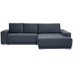 ECKSOFA inkl. Funktionen in Flachgewebe Anthrazit  293/195 cm  - Anthrazit/Silberfarben, Design, Holz/Textil (293/195cm) - Cantus