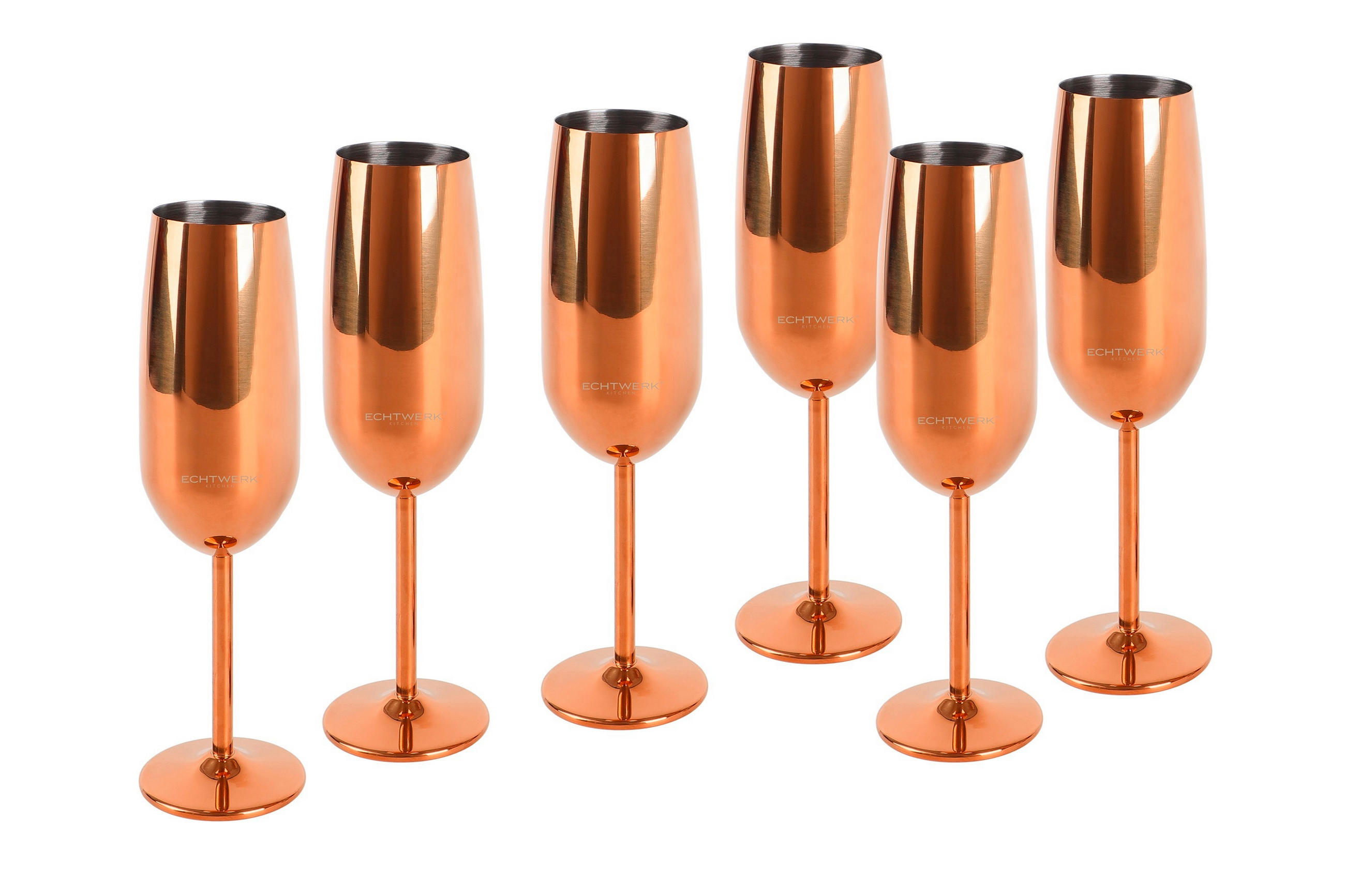 GLÄSERSET 6-teilig  - Kupferfarben, Trend, Metall (22,5cm) - Echtwerk