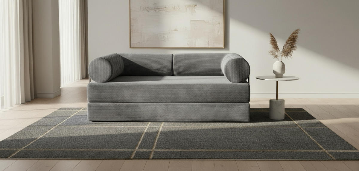 TROSJED NA RAZVLAČENJE tekstil  siva    - siva, Design, tekstil (180/70/100cm) - P & B