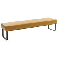 SITZBANK 222/49/54 cm Echtleder Gelb, Bronzefarben Metall  - Gelb/Bronzefarben, Design, Leder/Metall (222/49/54cm) - Musterring