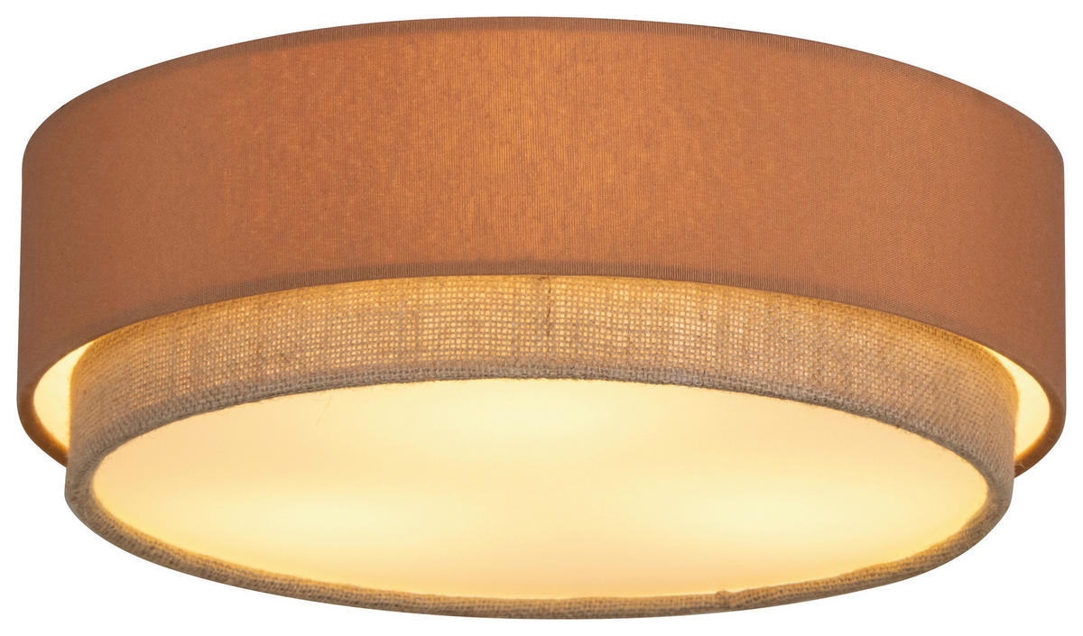 DECKENLEUCHTE 37/14 cm  - Naturfarben/Mokka, Trend, Kunststoff/Textil (37/14cm) - Collett's Monde