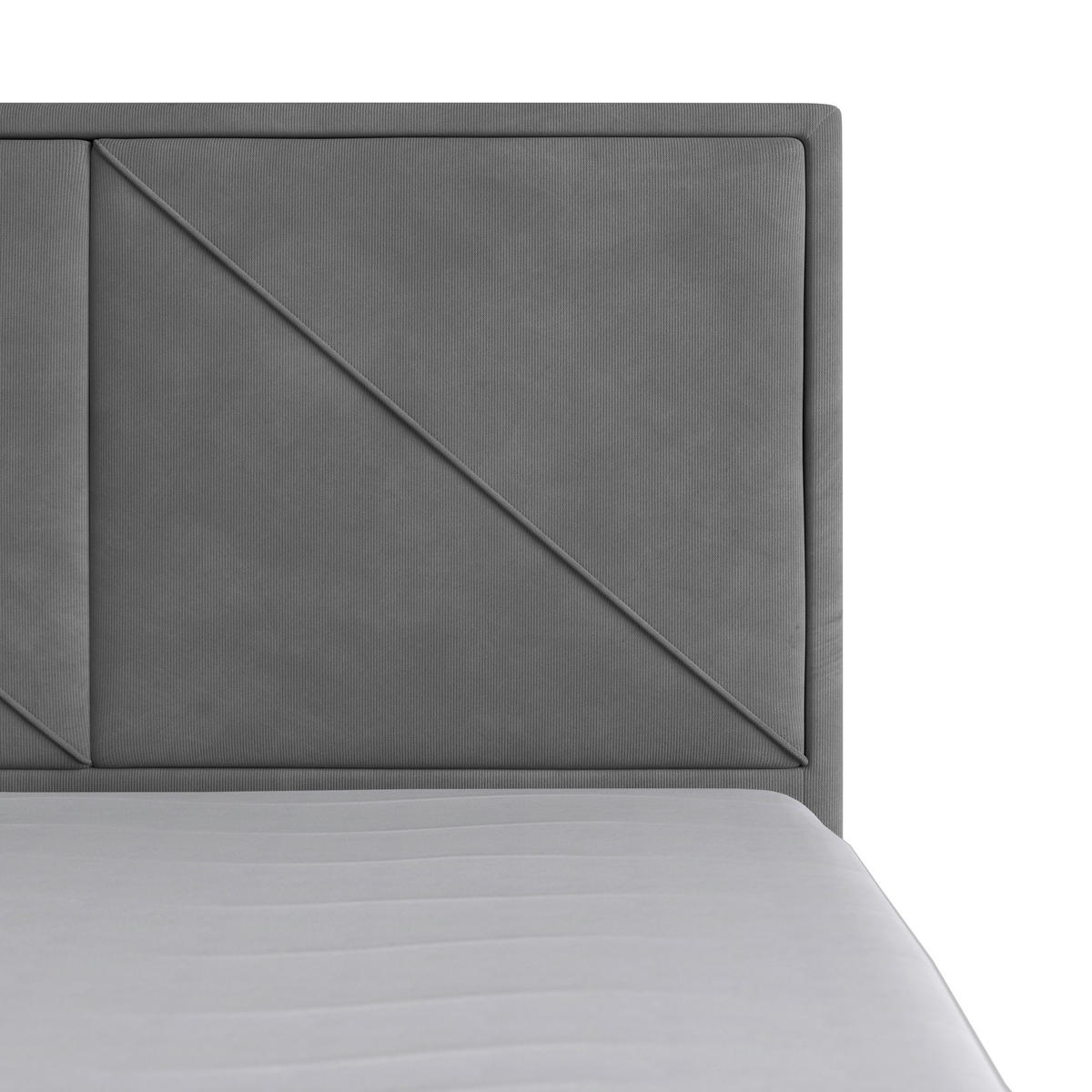 BOXSPRINGBETT 180/200 cm  in Hellgrau  - Hellgrau/Schwarz, MODERN, Holzwerkstoff/Kunststoff (180/200cm) - MID.YOU