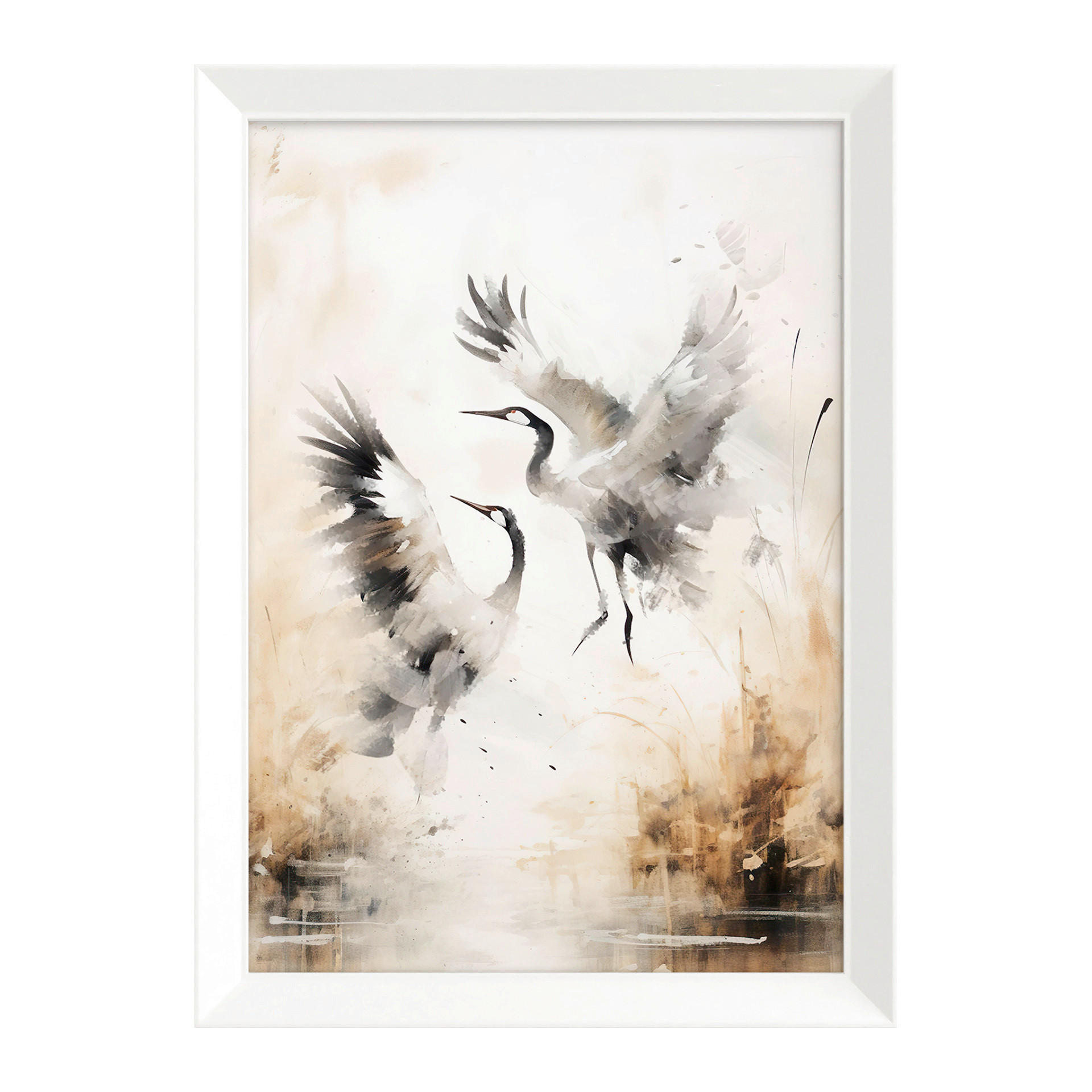 DRUCKGRAFIK Landschaft & Natur, Tiere  - Beige/Weiß, Basics, Holz/Papier (75/56/3cm)