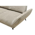 ECKSOFA inkl. Funktionen Beige Mikrofaser Armteilverstellung, Sitztiefenverstellung, Kopfstütze  - Beige/Schwarz, Design, Textil/Metall (170/325cm) - Novel