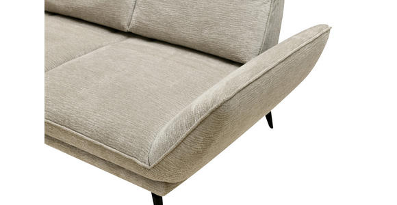 ECKSOFA inkl. Funktionen Beige Mikrofaser Armteilverstellung, Sitztiefenverstellung, Kopfstütze  - Beige/Schwarz, Design, Textil/Metall (170/325cm) - Novel