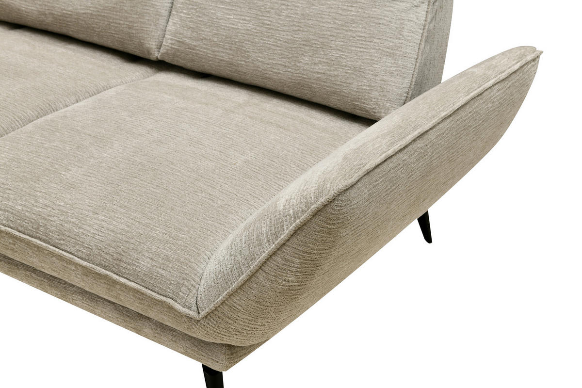 ECKSOFA Beige Mikrofaser  - Beige/Schwarz, Design, Textil/Metall (170/325cm) - Novel