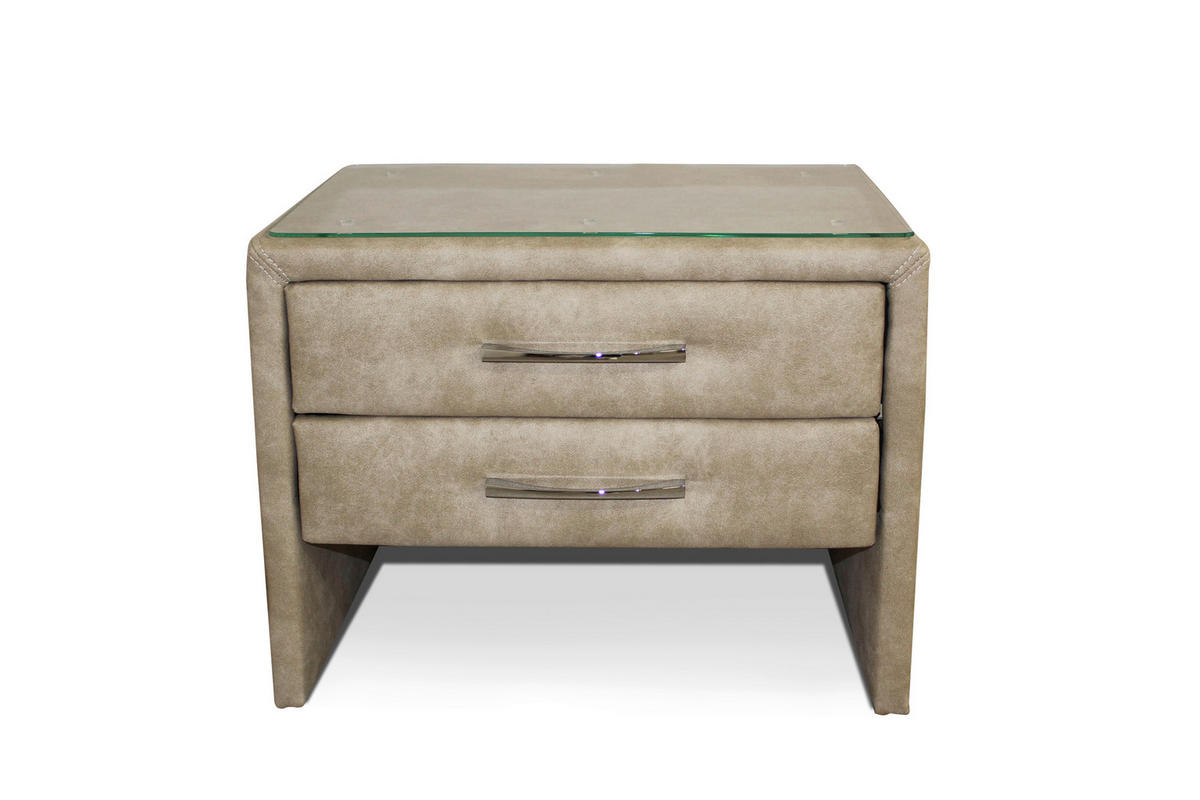 ÉJJELISZEKRÉNY bézs  - bézs/krómszínű, Basics, textil/fém (58/45/45cm) - Andante