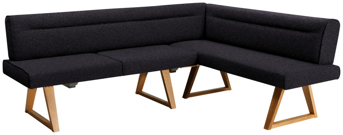 ECKBANK in Holz, Textil Anthrazit, Eichefarben  - Eichefarben/Anthrazit, Konventionell, Holz/Textil (230/170cm) - Moderano