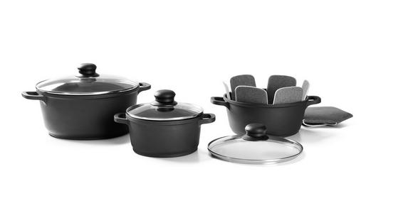 KOCHTOPFSET Turin 3-teilig - Klar/Edelstahlfarben, KONVENTIONELL, Glas/Kunststoff - Homeware Profession.