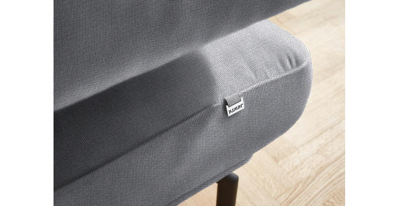 ECKSOFA in Chenille Grau  305/224 cm  - Schwarz/Grau, Design, Textil/Metall (305/224cm) - Dieter Knoll