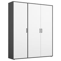 OMARA S KLASIČNIMI VRATI, siva, bela  - siva/bela, Moderno, umetna masa/leseni material (140/194/53cm) - Modern Living