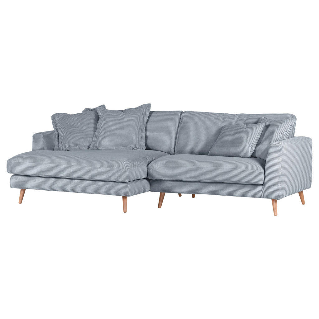 Thumbnail - Landscape Ecksofa Amaro, Hellblau, Textil, 3-Sitzer, Ottomane links, L-Form, 270x140 cm, Stoffauswahl, seitenverkehrt er...