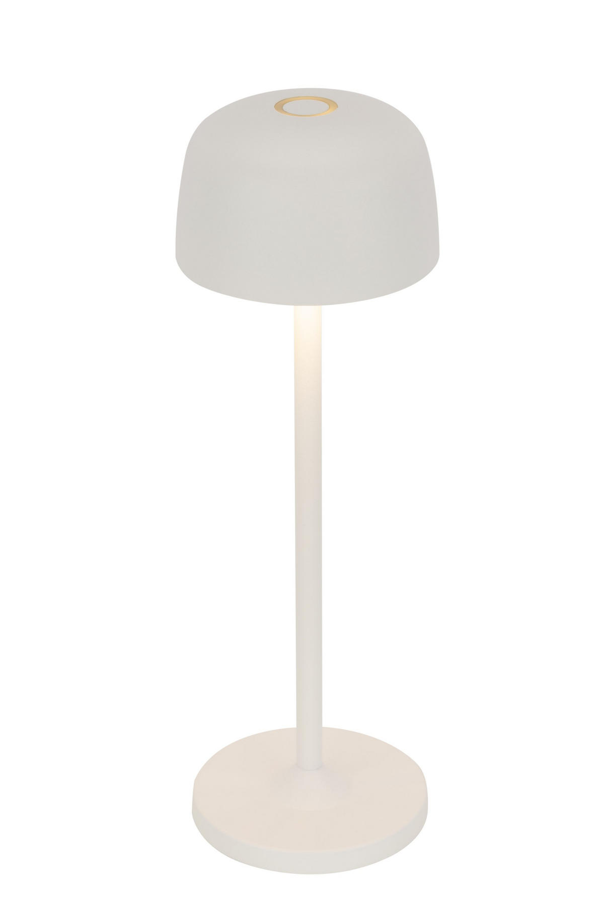 STOLNÍ LAMPA NA BATERIE 7,6/24 cm - bílá/průhledné, Design, kov/plast (7,6/24cm) - Novel