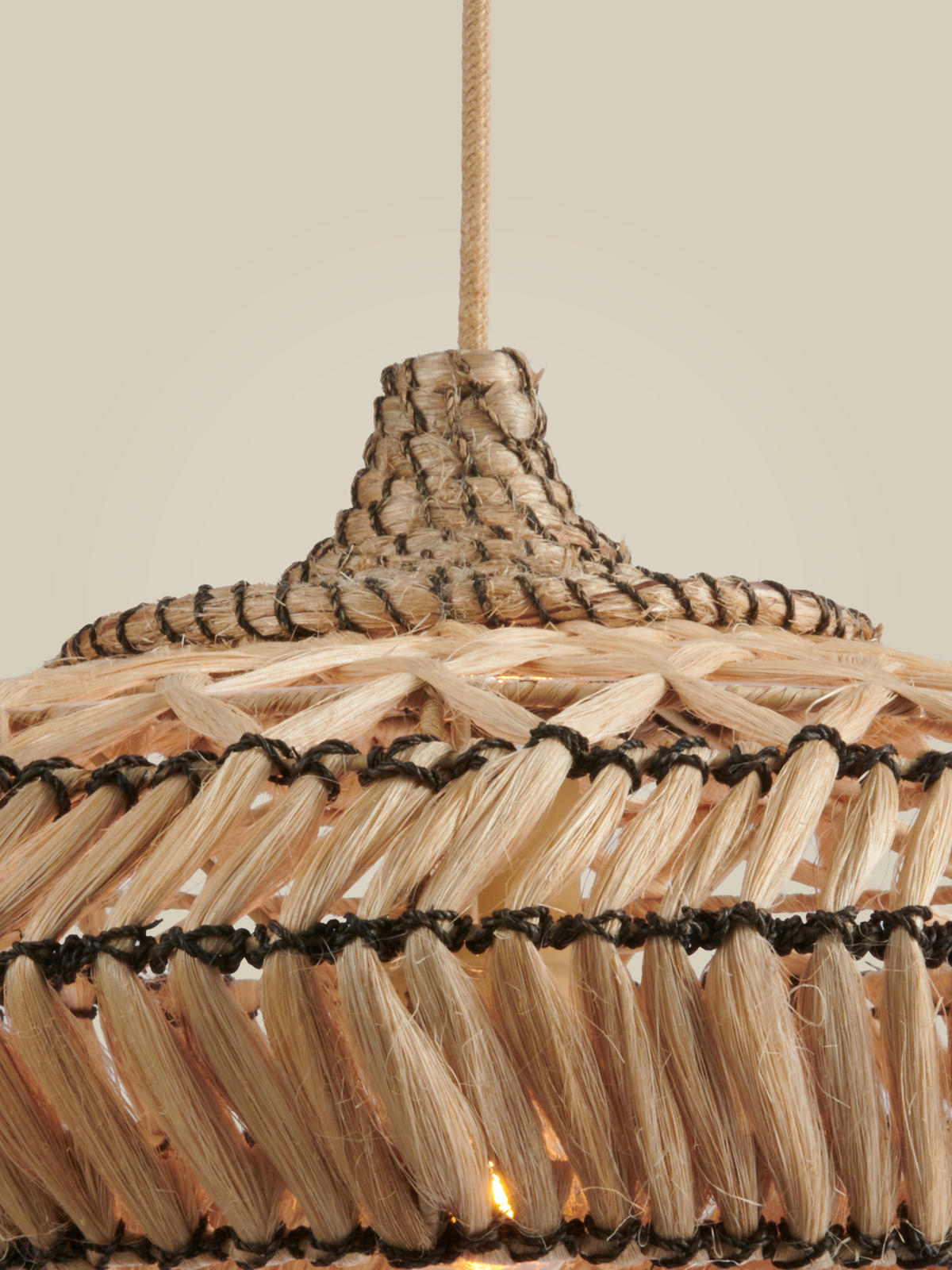 HÄNGELEUCHTE 50/50/275 cm  - Hellbraun/Schwarz, Trend, Naturmaterialien (50/50/275cm) - Good & Mojo