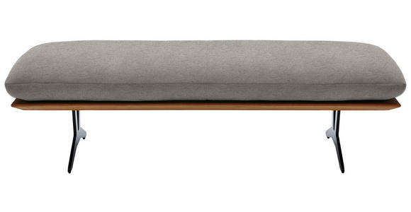 HOCKERBANK in Holz, Textil Hellgrau  - Hellgrau/Schwarz, Design, Holz/Textil (150/43/60cm) - Dieter Knoll