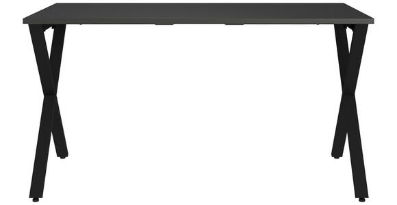 SCHREIBTISCH 140/80/75 cm, Graphitfarben, Schwarz, in verschiedenen Holz-Dekoren erhältlich, justierbare Füße  - Graphitfarben/Schwarz, MODERN, Holzwerkstoff/Metall (140/80/75cm) - Novel
