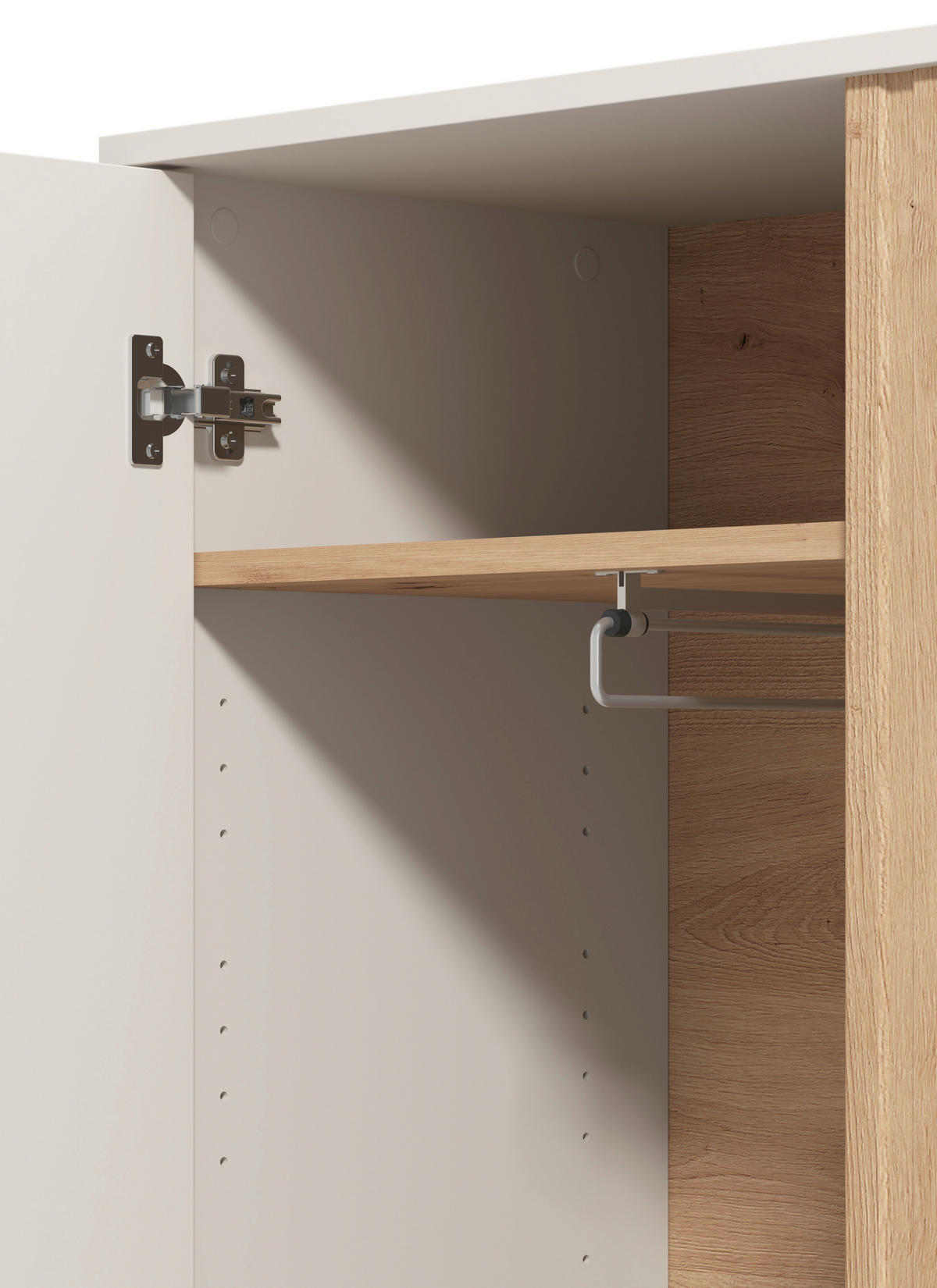 GARDEROBE 5-teilig  in 220/192,5/40 cm  - Kaschmir/Eiche Artisan, Basics, Glas/Holzwerkstoff (220/192,5/40cm) - Carryhome