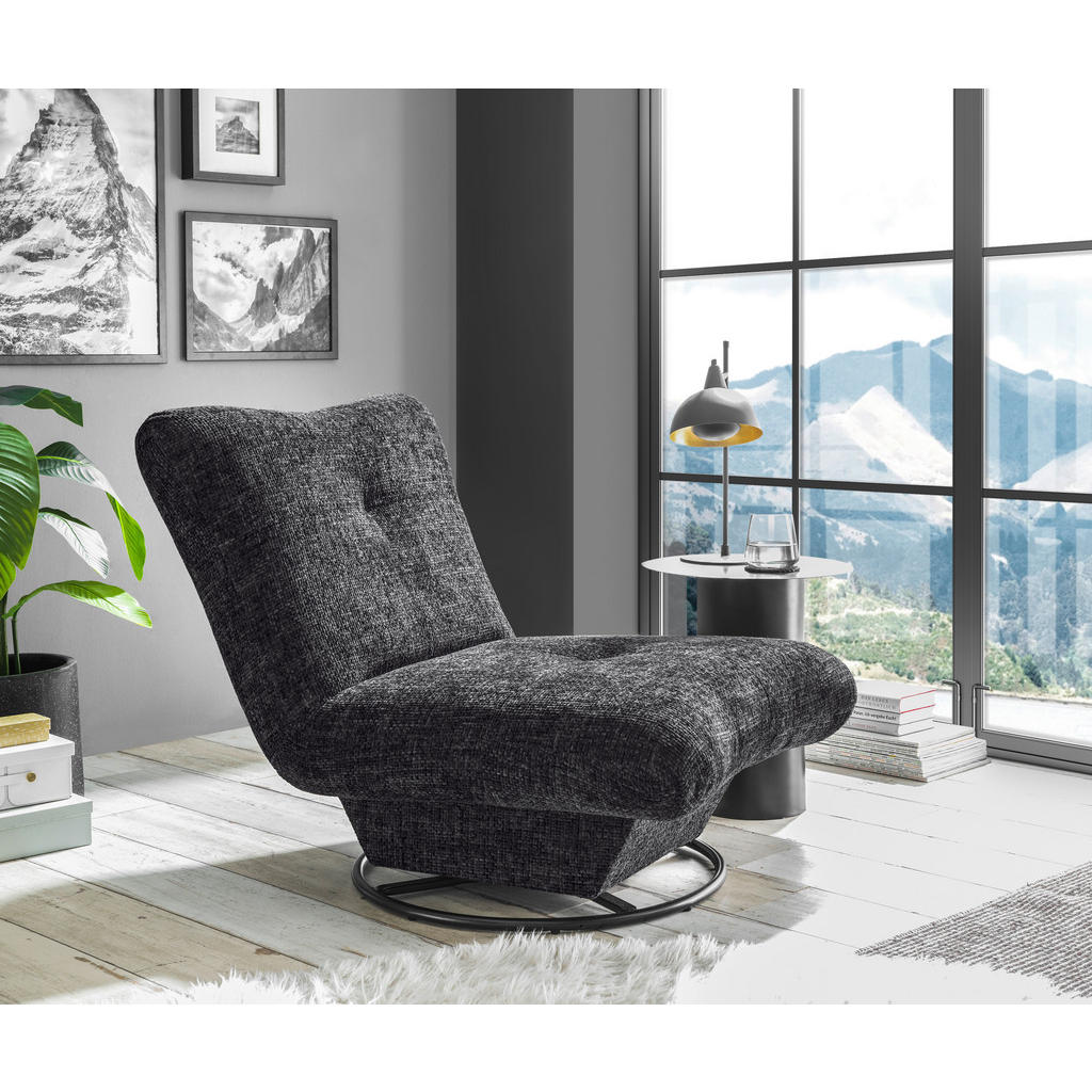 Thumbnail - Mid.you Sessel, Anthrazit, Textil, 96x75x93 cm, Made in EU, Sitzfläche 360° drehbar, Wohnzimmer, Sessel, Sonstige Sessel