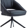 ARMLEHNSTUHL  Sitzfläche 360° drehbar, automatische Rückholfunktion  Echtleder  - Schwarz, Design, Leder/Metall (61/81/66cm) - Dieter Knoll