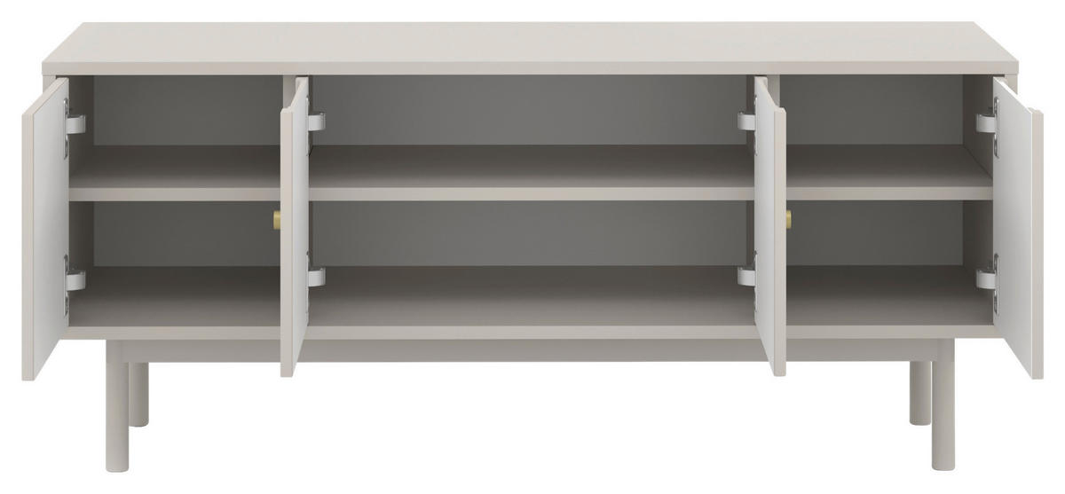 LOWBOARD Vilama  in 154/53,5/39 cm  - Kaschmir/Goldfarben, Design, Holzwerkstoff/Metall (154/53,5/39cm) - Xora