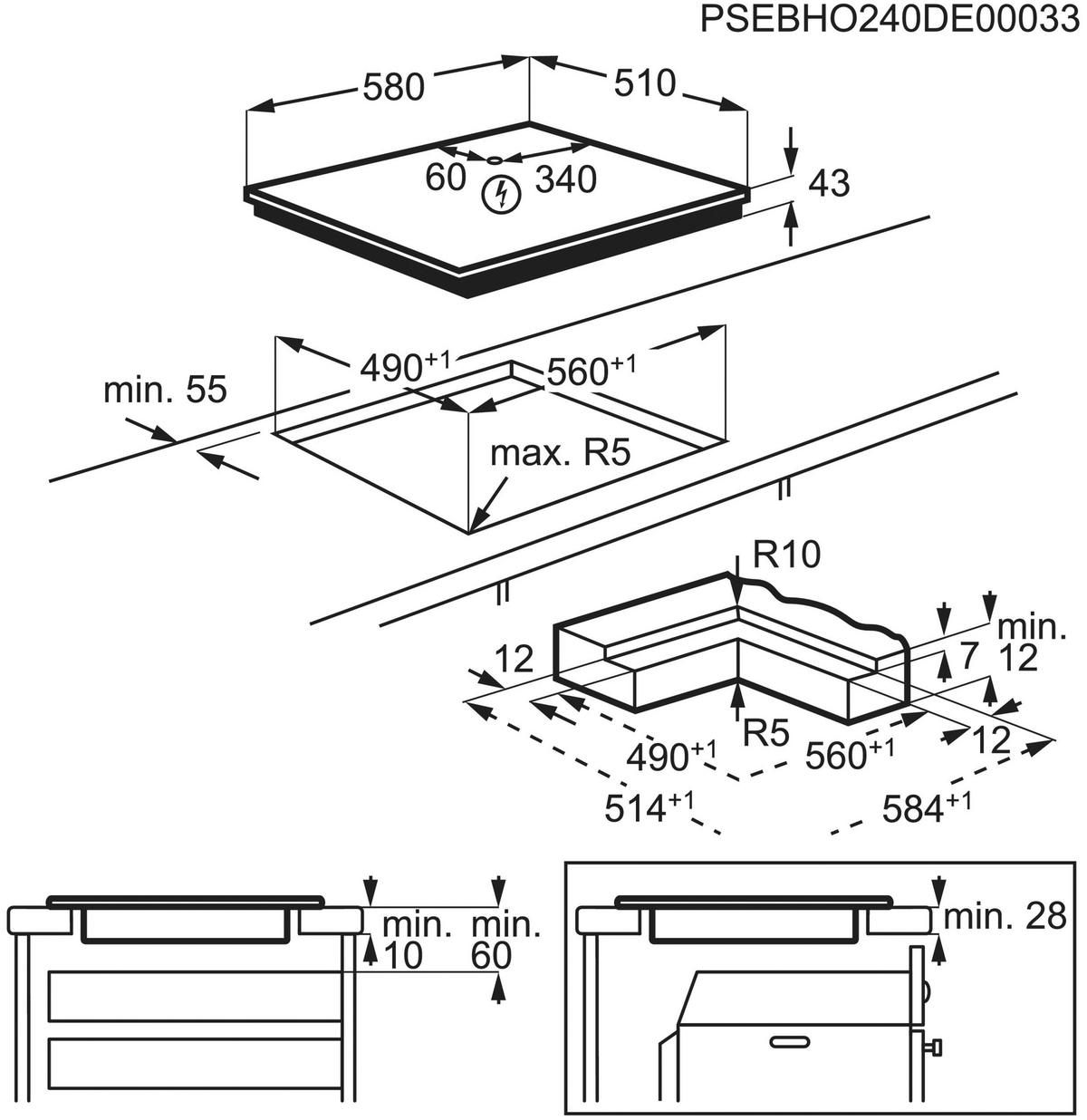 HERDSET ELXH1X1  - Edelstahlfarben, Basics, Glas/Metall (59,4/59,0/56,0cm) - Electrolux