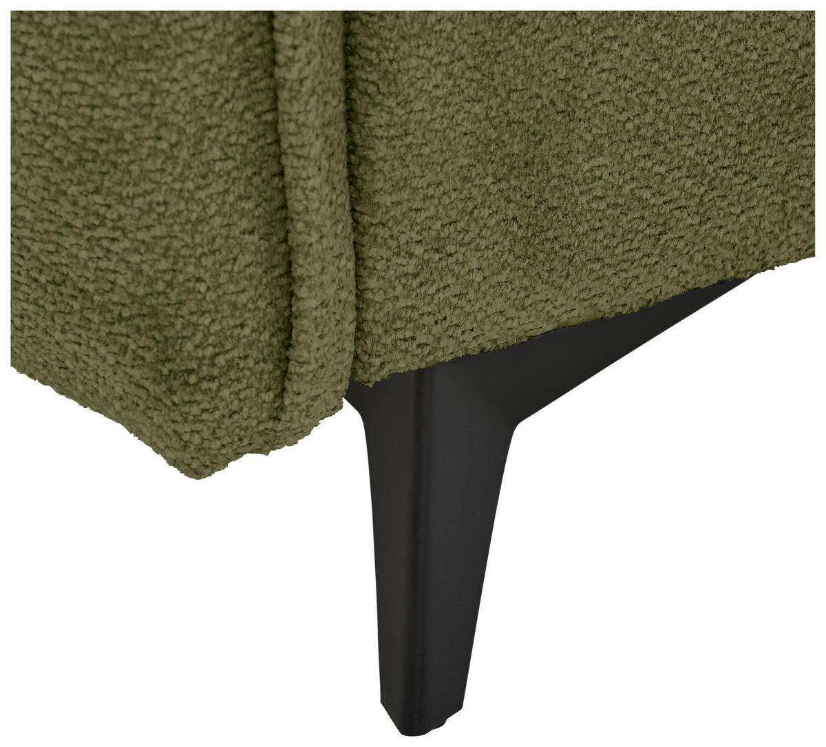 BIGSOFA Webstoff Olivgrün  - Schwarz/Olivgrün, KONVENTIONELL, Textil/Metall (282/94/127cm) - Ambia Home