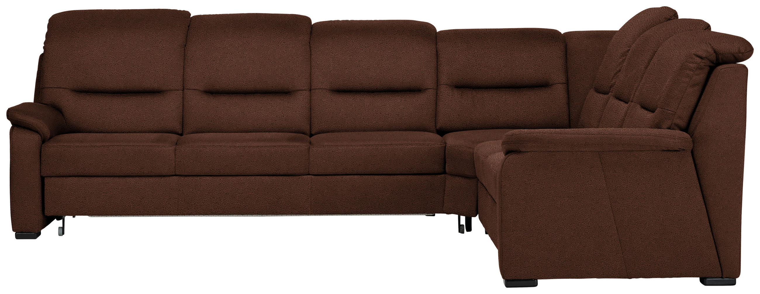 ECKSOFA in Mikrofaser Braun  - Schwarz/Braun, Konventionell, Holz/Textil (303/245cm) - Beldomo Comfort