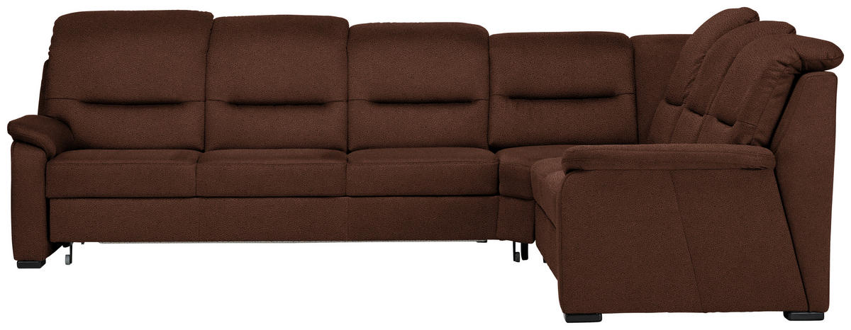 ECKSOFA in Mikrofaser Braun  - Schwarz/Braun, Konventionell, Holz/Textil (303/245cm) - Beldomo Comfort