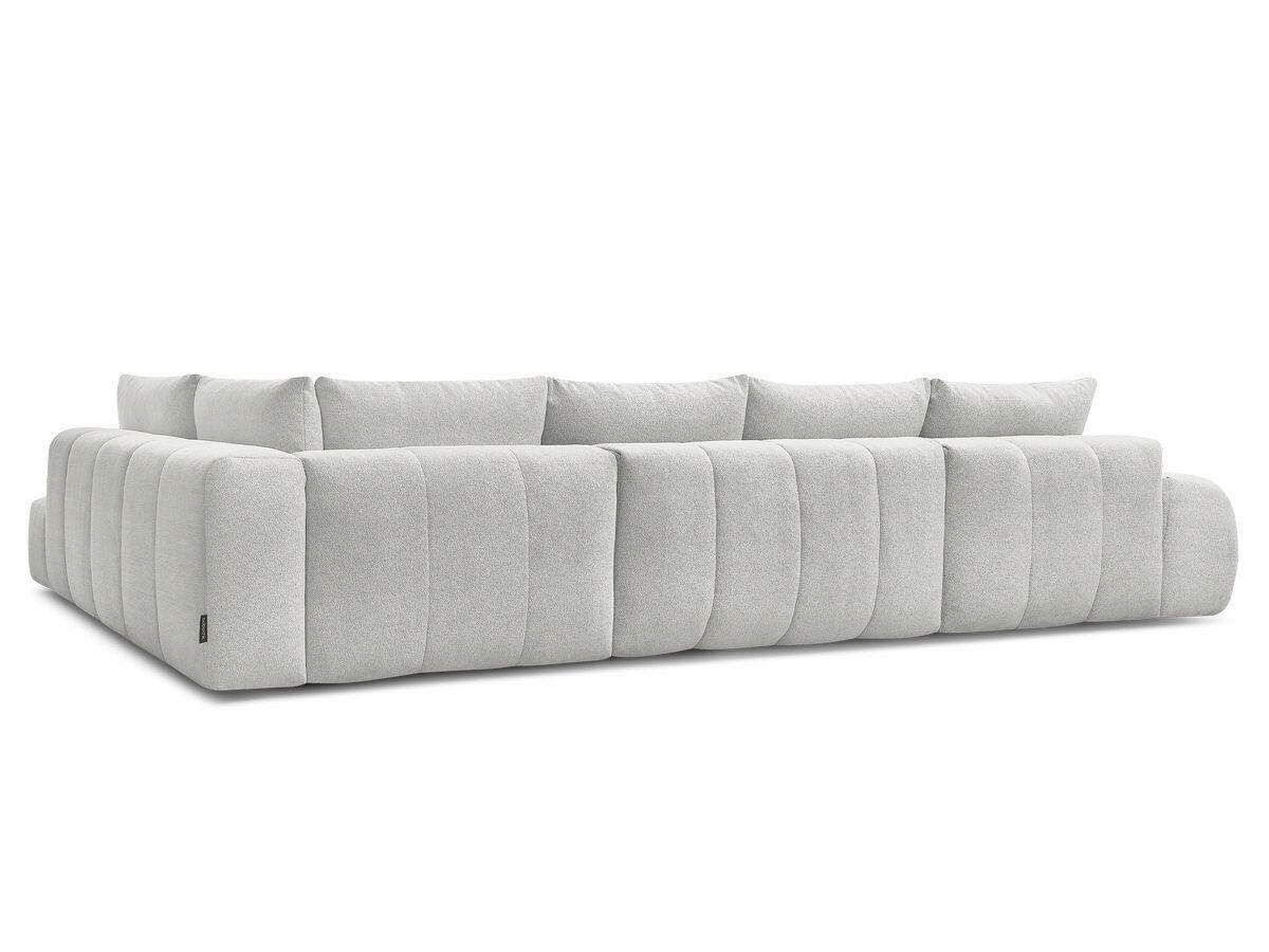 ECKSCHLAFSOFA EVEREST  mit Rücken echt, Armteil links, Armteil rechts Flachgewebe Hellgrau  - Hellgrau/Schwarz, MODERN, Kunststoff/Textil (198/423/212cm)