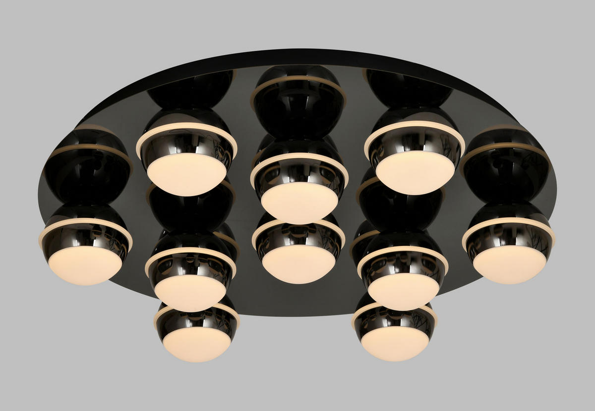 LED-DECKENLEUCHTE Biarritz 60/60/14 cm  - Schwarzchrom, Basics, Kunststoff/Metall (60/60/14cm)
