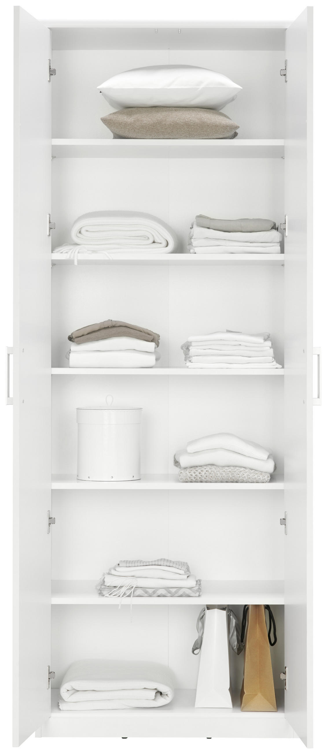 VIACÚČELOVÁ SKRIŇA, biela, 72/194/36 cm - čierna/biela, Konventionell, kompozitné drevo/plast (72/194/36cm) - Xora