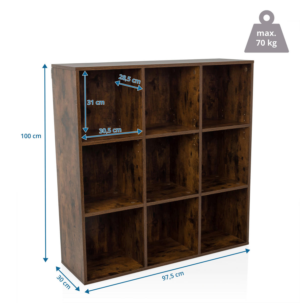 REGAL  97,5/100/30 cm  - MODERN, Holz (97,5/100/30cm) - MID.YOU