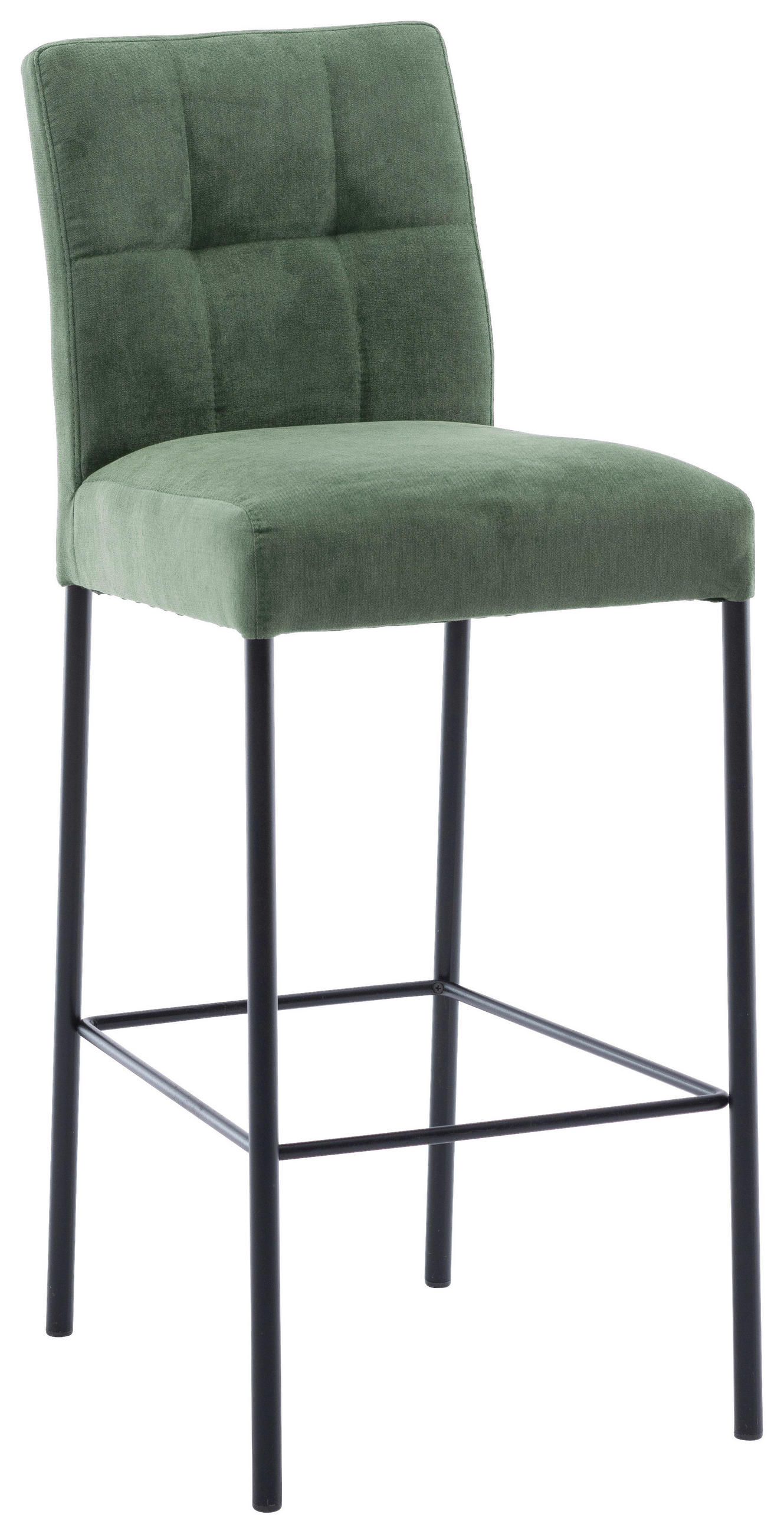 BARHOCKER Webstoff Grün, Schwarz Eisen Stoffauswahl - Schwarz/Grün, Design, Textil/Metall (46/91/61cm) - Xora
