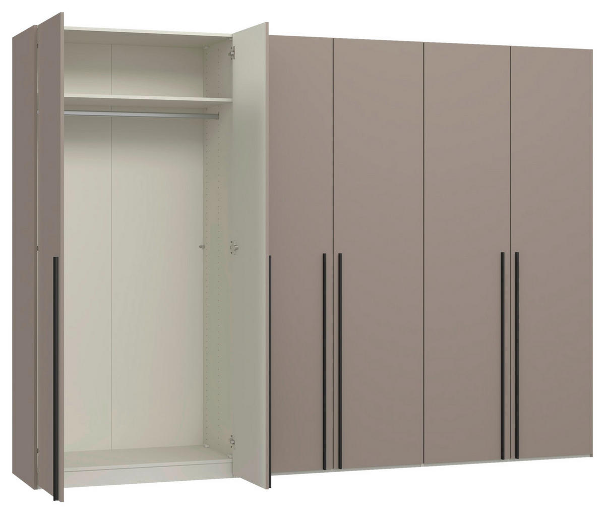 DREHTÜRENSCHRANK 303/220/59 cm,  in Hellbraun, 6-türig  - Hellbraun/Schwarz, Design, Holzwerkstoff/Metall (303/220/59cm) - Jutzler